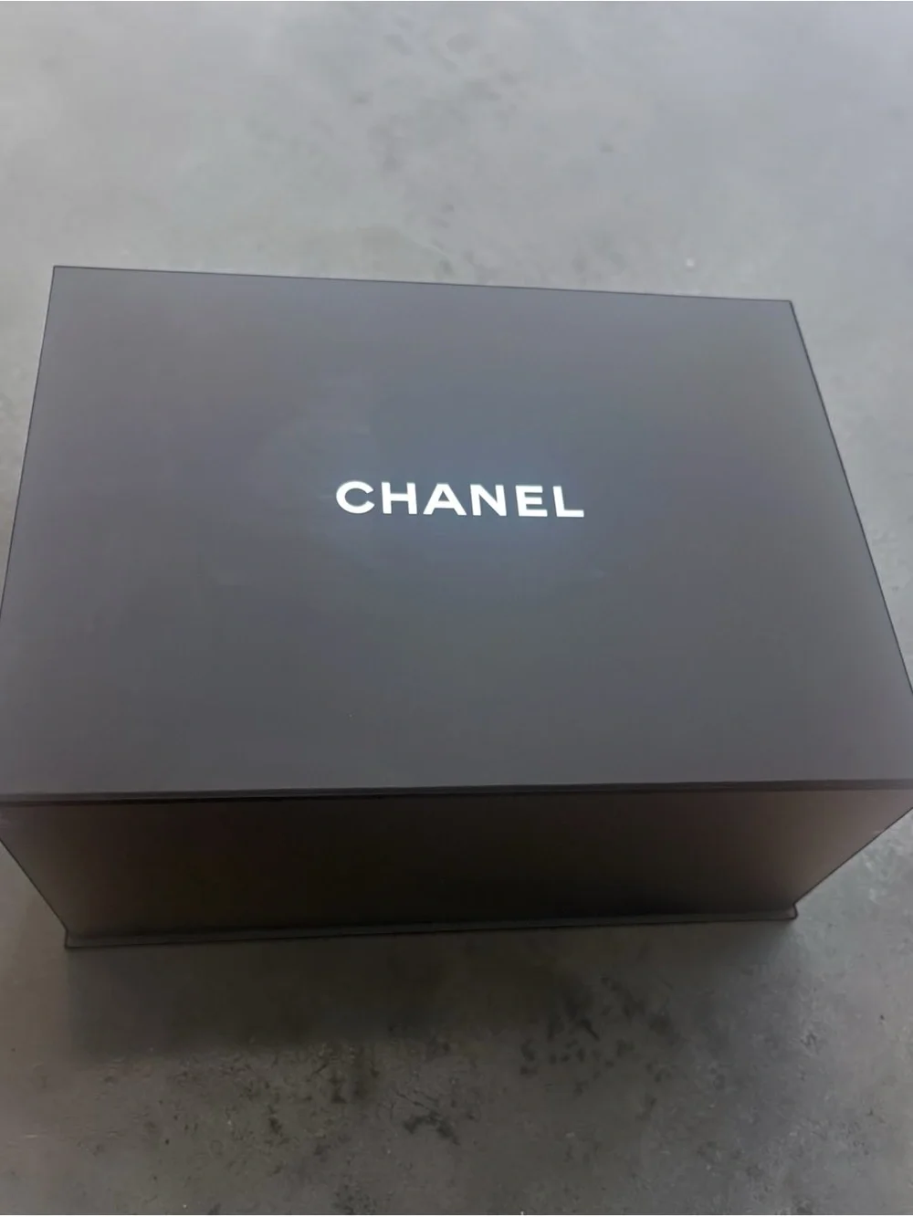 CHANEL Black Box with White Logo Centered